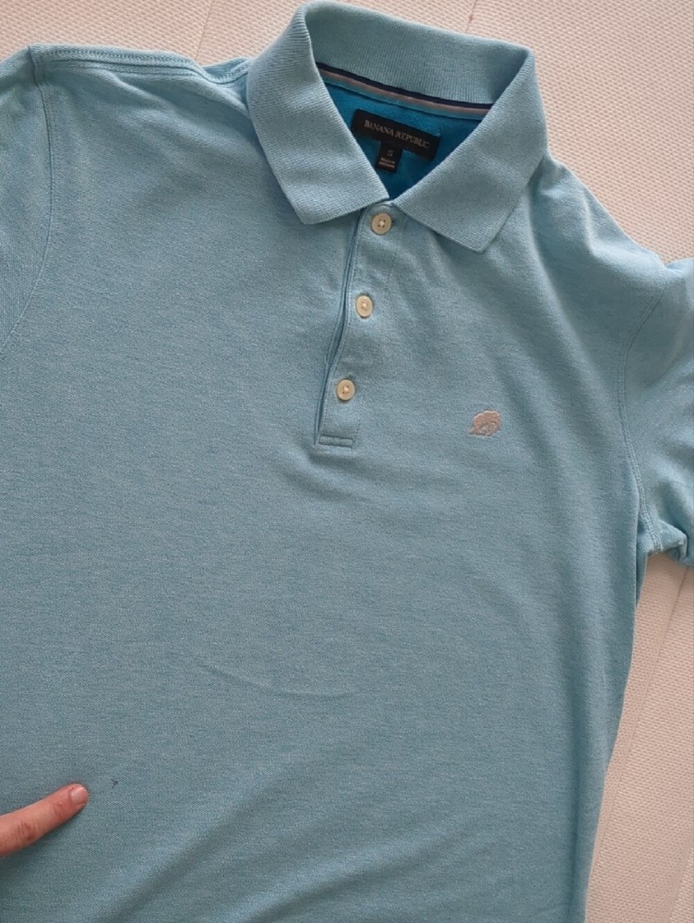 Men's Light Blue Banana Republic Polo Shirt - Picture 4 of 4